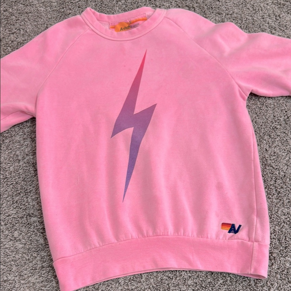 Aviator Nation Pink Lightning Bolt women’s small Sweatshirt